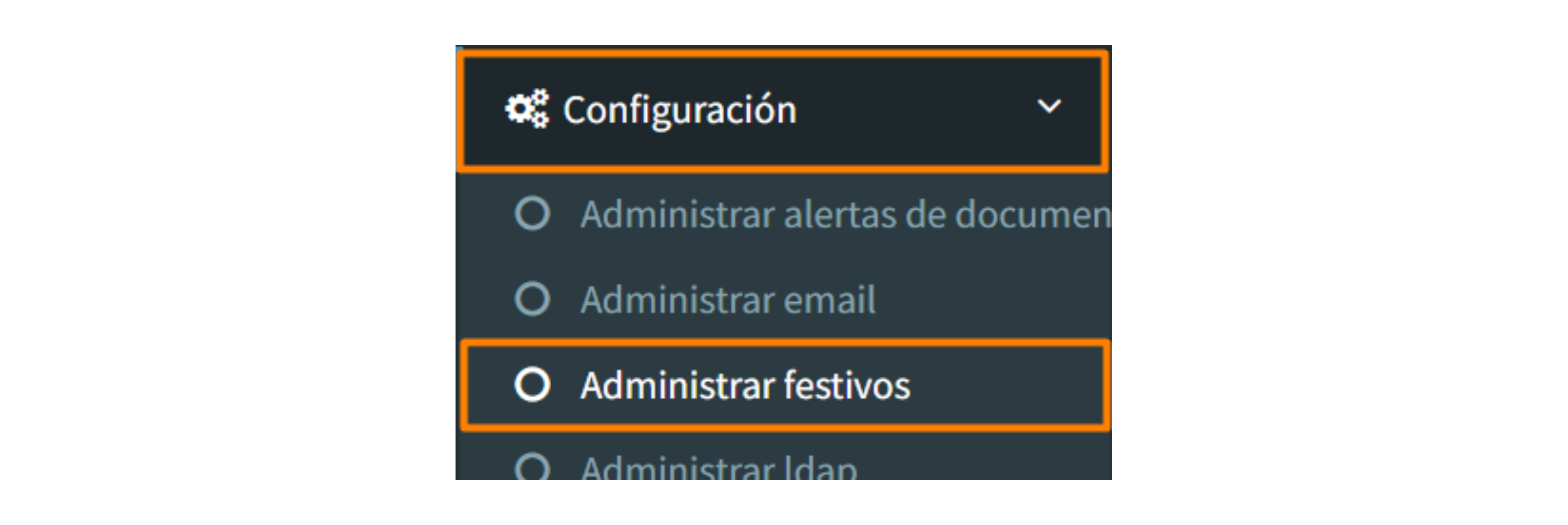 Ir a admin festivos!